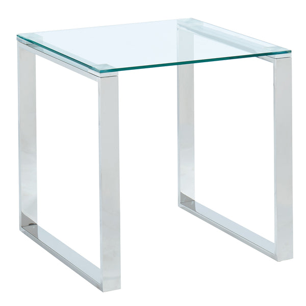 Worldwide Home Furnishings Zevon-accent Table - Polished Silver & Clear Glass - Minimalist Modern Design For Any Space Silver Stainless Steel,Glass 501-408ch