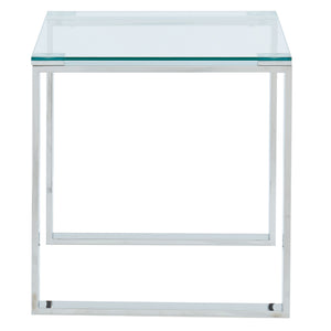 Worldwide Home Furnishings Zevon-accent Table - Polished Silver & Clear Glass - Minimalist Modern Design For Any Space Silver Stainless Steel,Glass 501-408ch