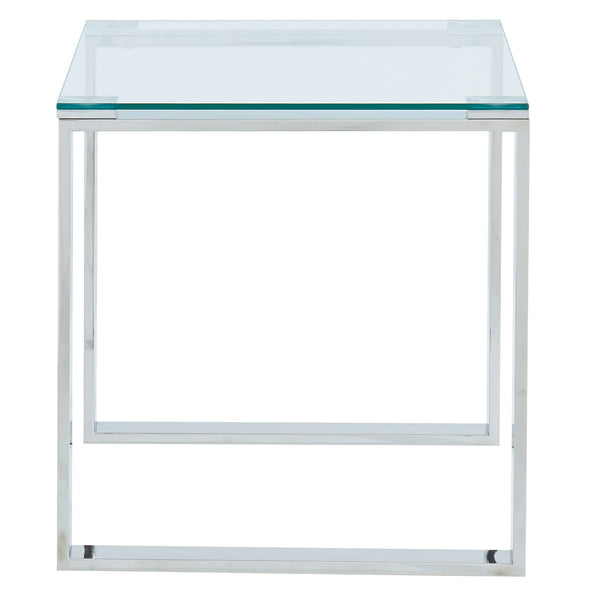Worldwide Home Furnishings Zevon-accent Table - Polished Silver & Clear Glass - Minimalist Modern Design For Any Space Silver Stainless Steel,Glass 501-408ch