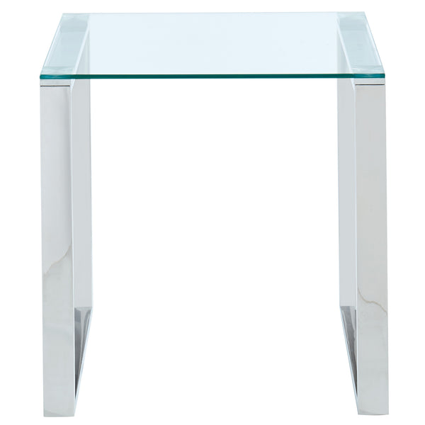 Worldwide Home Furnishings Zevon-accent Table - Polished Silver & Clear Glass - Minimalist Modern Design For Any Space Silver Stainless Steel,Glass 501-408ch