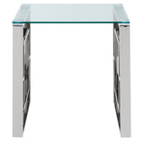!nspire Eros Accent Table Silver Stainless Steel/Glass