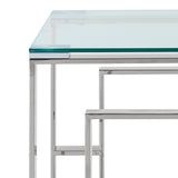!nspire Eros Accent Table Silver Stainless Steel/Glass