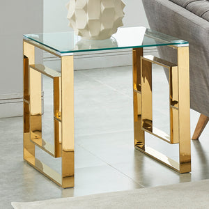 Worldwide Home Furnishings Eros-accent Table – Stunning Design For Living Rooms Or Bedrooms, Perfect For Mugs And Magazines Gold Stainless Steel,Glass 501-482gl