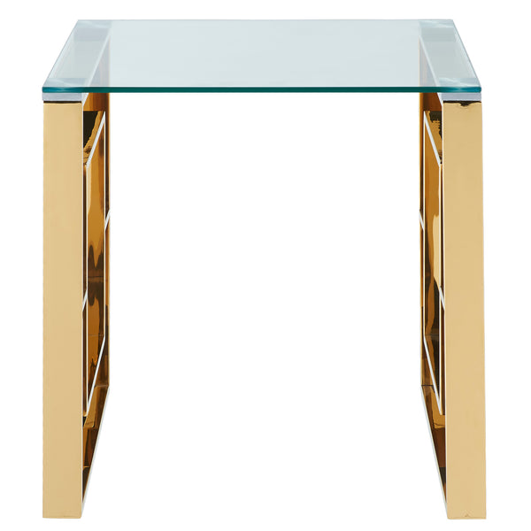 Worldwide Home Furnishings Eros-accent Table – Stunning Design For Living Rooms Or Bedrooms, Perfect For Mugs And Magazines Gold Stainless Steel,Glass 501-482gl