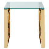 !nspire Eros Accent Table Gold Stainless Steel/Glass