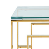 !nspire Eros Accent Table Gold Stainless Steel/Glass