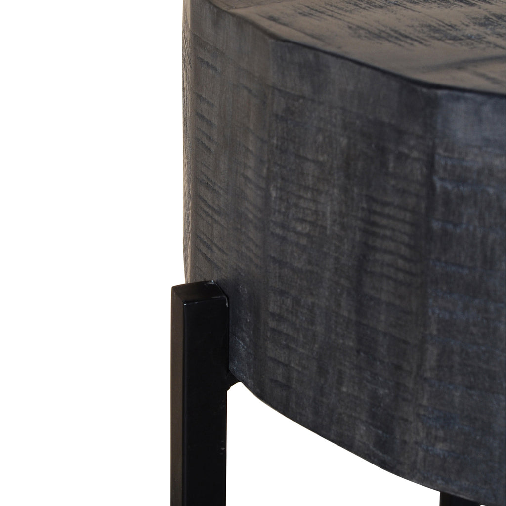 !nspire Blox Accent Table Grey/Black Solid Wood/Iron