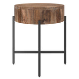 !nspire Blox Accent Table Natural/Black Solid Wood/Iron