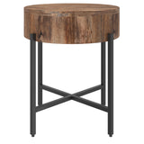 !nspire Blox Accent Table Natural/Black Solid Wood/Iron