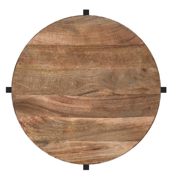 Worldwide Home Furnishings Blox-coffee Table - Handcrafted Mango Wood With Sturdy Iron Cross-base For Modern Living Spaces Natural,Black Solid Wood,Iron 501-528nat