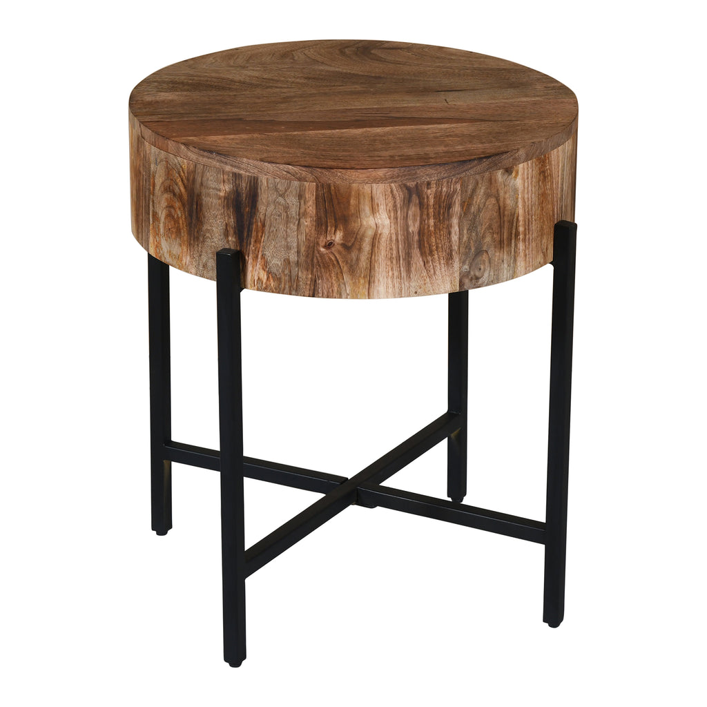 !nspire Blox Accent Table Natural/Black Solid Wood/Iron