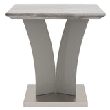 !nspire Napoli Accent Table Grey Light Grey Faux Marble/Stainless Steel