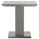 !nspire Napoli Accent Table Grey Light Grey Faux Marble/Stainless Steel