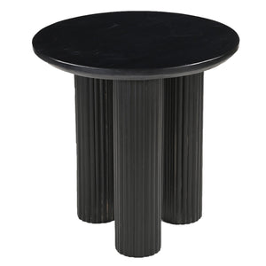 Worldwide Home Furnishings Jilsa-accent Table: Elegant Solid Mango Wood With Beveled Marble Top For Stylish Home Décor Black,Black Solid Wood,Marble 501-551blk
