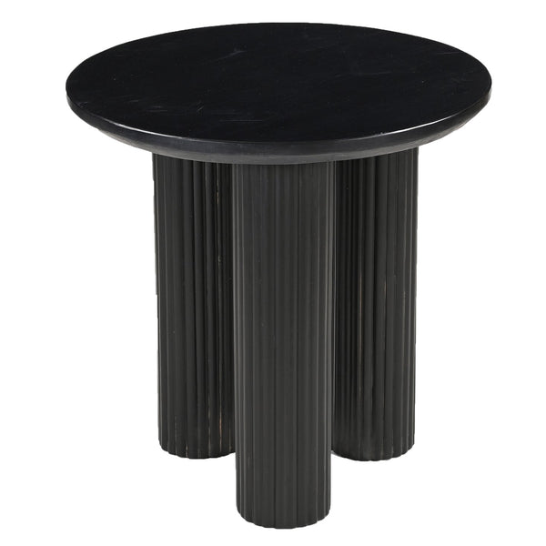 Worldwide Home Furnishings Jilsa-accent Table: Elegant Solid Mango Wood With Beveled Marble Top For Stylish Home Décor Black,Black Solid Wood,Marble 501-551blk
