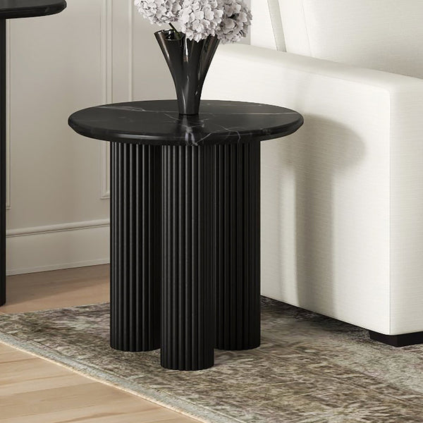 Worldwide Home Furnishings Jilsa-accent Table: Elegant Solid Mango Wood With Beveled Marble Top For Stylish Home Décor Black,Black Solid Wood,Marble 501-551blk