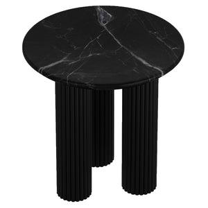 Worldwide Home Furnishings Jilsa-accent Table: Elegant Solid Mango Wood With Beveled Marble Top For Stylish Home Décor Black,Black Solid Wood,Marble 501-551blk