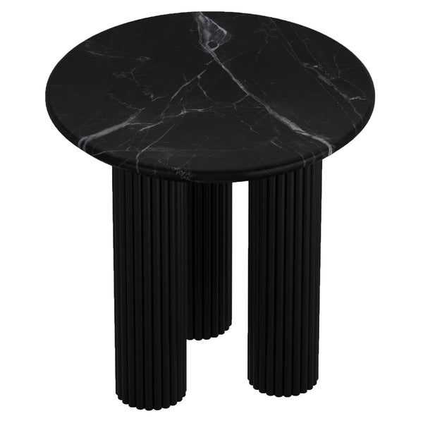 Worldwide Home Furnishings Jilsa-accent Table: Elegant Solid Mango Wood With Beveled Marble Top For Stylish Home Décor Black,Black Solid Wood,Marble 501-551blk