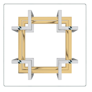 Worldwide Home Furnishings Florina-accent Table - Chic Silver & Gold Metal Glass Design, Geometric Style For Modern Spaces Silver,Gold Metal,Glass 501-561ch