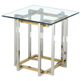 !nspire Florina Accent Table Silver/Gold Silver/Gold Metal/Glass
