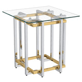 !nspire Florina Accent Table Silver/Gold Silver/Gold Metal/Glass