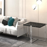 !nspire Veno Accent Table Black/Silver Granite/Paper Veneer/Metal
