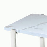 !nspire Veno Accent Table White/Silver Granite/Paper Veneer/Metal