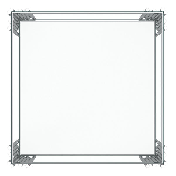 Worldwide Home Furnishings Estrel-accent Table – Contemporary Two-tier Glass-mirror Design For Stylish Living Room Or Bedroom Silver Metal,Glass 501-630ch_L