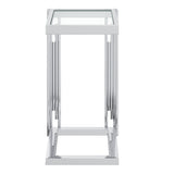 !nspire Estrel Accent Table Small Silver Metal/Glass