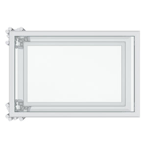 Worldwide Home Furnishings Estrel-accent Table: Contemporary Art-deco Design With Polished Metal Frame & Clear Glass Top Silver Metal,Glass 501-630ch_S