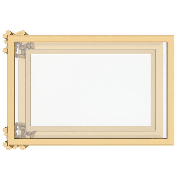 Worldwide Home Furnishings Estrel-accent Table: Contemporary Art-deco Design With Polished Metal Frame & Clear Glass Top Gold Metal,Glass 501-630gl_S