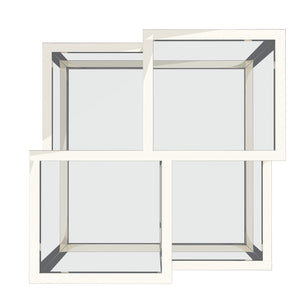 Worldwide Home Furnishings Casini-accent Table - Stylish Cluster Design With Polished Metal And Clear Glass For Any Space Silver Metal,Glass 501-632ch