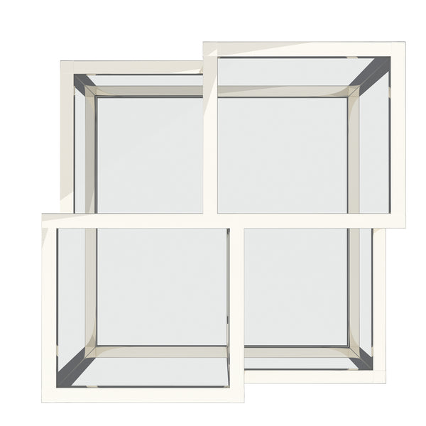 Worldwide Home Furnishings Casini-accent Table - Stylish Cluster Design With Polished Metal And Clear Glass For Any Space Silver Metal,Glass 501-632ch