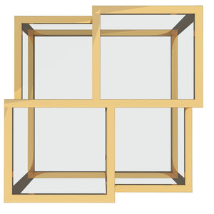 Worldwide Home Furnishings Casini-accent Table - Stylish Cluster Design With Polished Metal And Clear Glass For Any Space Gold Metal,Glass 501-632gl