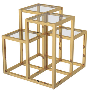 !nspire Casini Accent Table Gold Metal/Glass