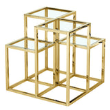 !nspire Casini Accent Table Gold Metal/Glass