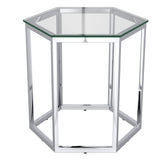 !nspire Fleur Accent Table Silver Metal/Glass