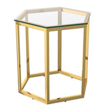 !nspire Fleur 4 Piece Accent Table Gold Metal/Glass