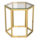 !nspire Fleur 4 Piece Accent Table Gold Metal/Glass