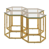 !nspire Fleur 4 Piece Accent Table Gold Metal/Glass
