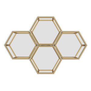 Worldwide Home Furnishings Fleur-4pc Modular Accent Table Set In Gold – Stylish, Contemporary Design For Creative Living Spaces Gold Metal,Glass 501-635gl-4