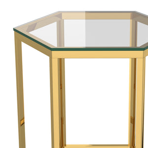 Worldwide Home Furnishings Fleur-accent Table - Versatile Modular Design For Creative Layouts In Living Room Or Bedroom Spaces Gold Metal,Glass 501-635gl