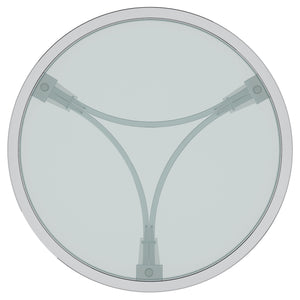 Worldwide Home Furnishings Strata-accent Stylish Round Chrome Table With Tempered Glass Top - Perfect For Any Space Decor! Chrome Metal,Glass 501-746