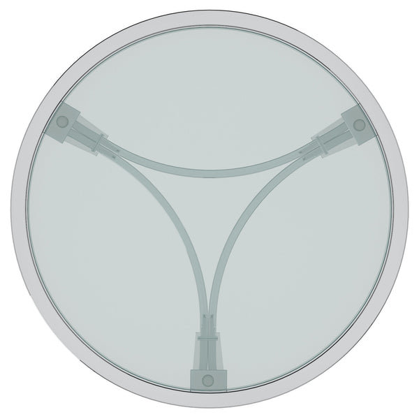 Worldwide Home Furnishings Strata-accent Stylish Round Chrome Table With Tempered Glass Top - Perfect For Any Space Decor! Chrome Metal,Glass 501-746