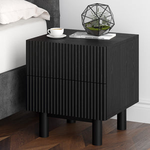 Worldwide Home Furnishings Sangra-2 Elegant 2-drawer Accent Table For Modern Spaces - Sustainable Mango Wood Design Black Solid Wood 501-751dr_Blk