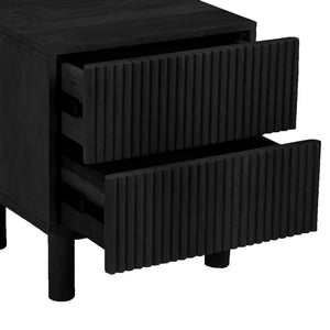 Worldwide Home Furnishings Sangra-2 Elegant 2-drawer Accent Table For Modern Spaces - Sustainable Mango Wood Design Black Solid Wood 501-751dr_Blk