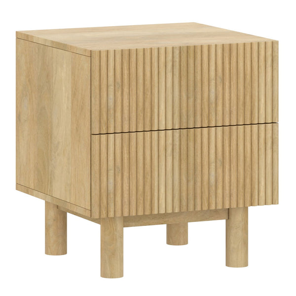 Worldwide Home Furnishings Sangra-2 Elegant 2-drawer Accent Table For Modern Spaces - Sustainable Mango Wood Design Natural Solid Wood 501-751dr_Nat