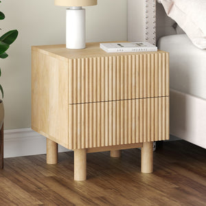 Worldwide Home Furnishings Sangra-2 Elegant 2-drawer Accent Table For Modern Spaces - Sustainable Mango Wood Design Natural Solid Wood 501-751dr_Nat