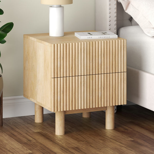 Worldwide Home Furnishings Sangra-2 Elegant 2-drawer Accent Table For Modern Spaces - Sustainable Mango Wood Design Natural Solid Wood 501-751dr_Nat