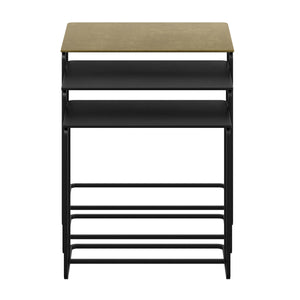 Worldwide Home Furnishings Bristol-3pc Nesting Accent Tables - Industrial Chic Design In Antique Gold & Black Finish Set Antique Gold,Black Cast Aluminum 501-855gl_Bk